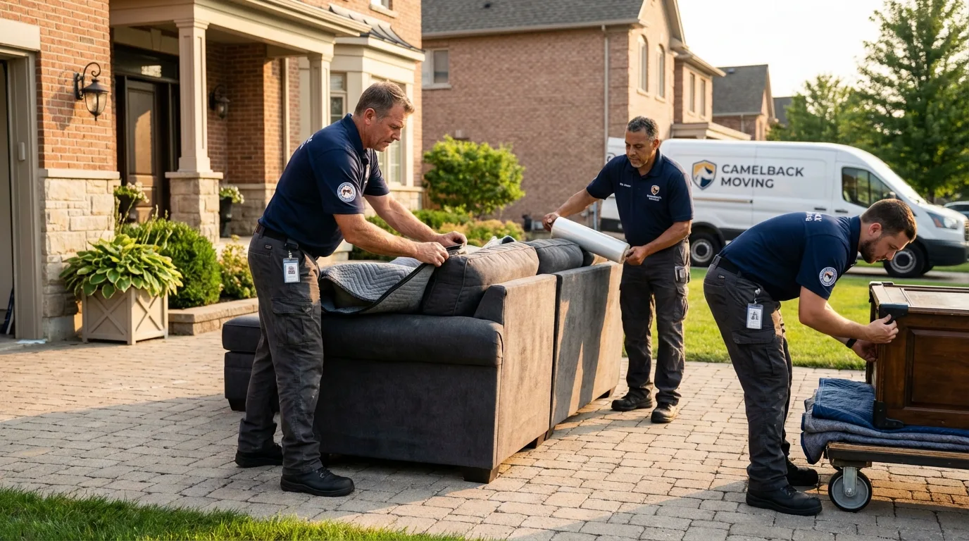 Large estate moving crew wrapping furniture in Lumber City, GA
